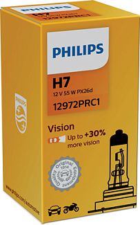 Галогенная лампа H7 55W 12V Vision +30% PHILIPS