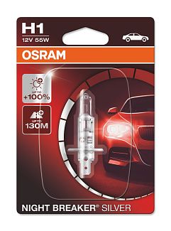 Галогенная лампа H1 55W 12V Night Breaker +100% блистер Osram