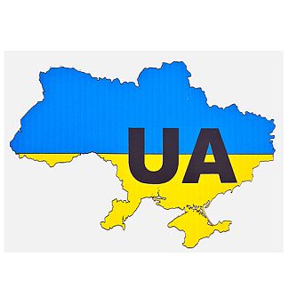Наклейка карта України з написом UA 100х140 мм VITOL