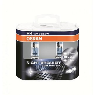 Галогенные лампы H4 60/55W 12V Night Breaker +110% комплект Osram