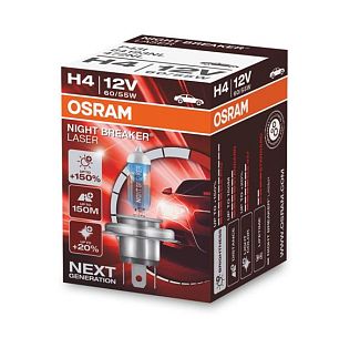 Галогенна лампа H4 60/55W 12V Night Breaker +150% Osram