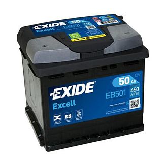 Аккумулятор автомобильный Excell 50Ач 450А "+" слева EXIDE