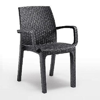 Стул садовый пластиковый Verona armchair графит до 110 кг Bica