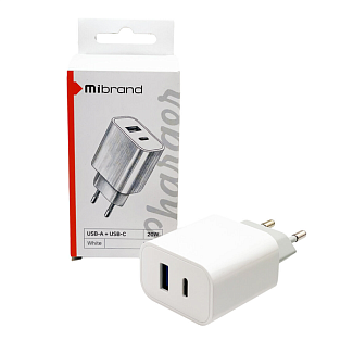 Зарядное устройство MI-15 Quick Charger USB-A + Type-C 20W белый Mibrand