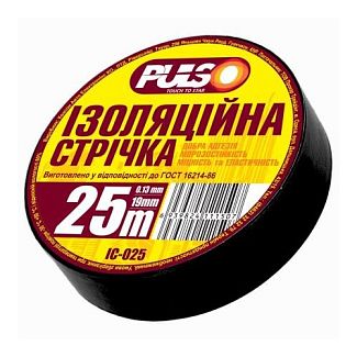 Ізолента PVC чорна 25 м х 19 мм PULSO