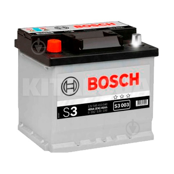 Аккумулятор автомобильный 45Ач 400А "+" слева Bosch (0092S30030-Bosch)