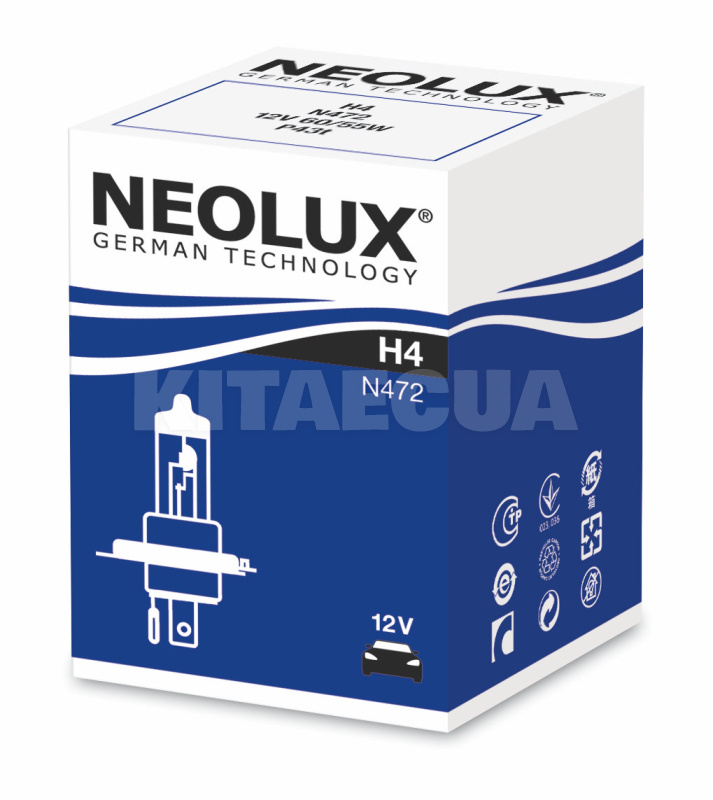 Галогенная лампа H4 60/55W 12V Standard NEOLUX (N472) - 2