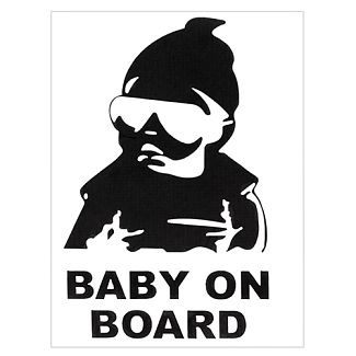 Наклейка "Baby on board" 155х126 мм черная пленка VITOL