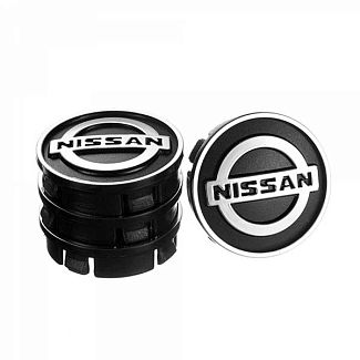 Заглушка колесного диска Nissan 60x55 черный ABS пластик 4шт. VITOL