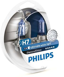 Галогенные лампы H7 55W 12V Diamond Vision комплект PHILIPS