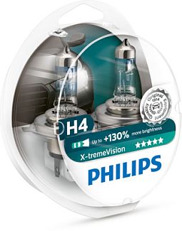 Галогенные лампы H4 60/55W 12V X-tremeVision +130% комплект PHILIPS