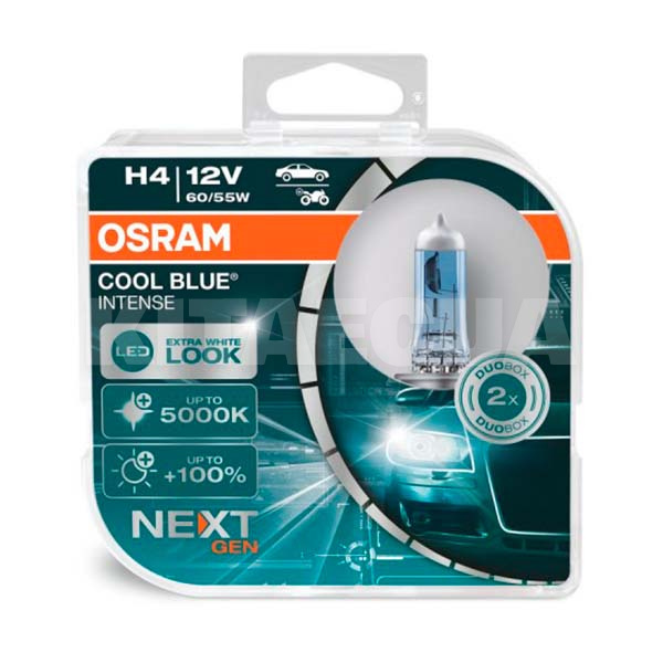 Галогенные лампы H4 60W 12V Cool Blue +100% комплект Osram (64193CBN-HCB)