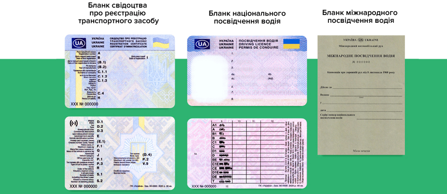 В Украине введены новые права и свидетельства техрегистрации