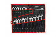 Набор ключей рожково-накидных crv сатин, 25 шт, (6-32 мм) в брезенте, premium MIOL