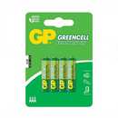 Батарейка цилиндрическая марганцево-цинковая aaa 1,5 в 4 шт. в блистере greencell GP