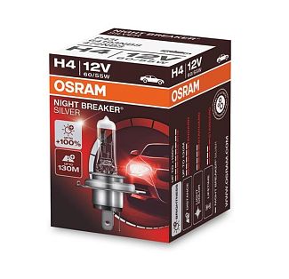 Галогенная лампа H4 60/55W 12V Night Breaker +100% Osram