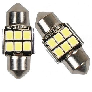 Светодиодная лампа E6 9/18V C5W 28мм (компл.) AMS