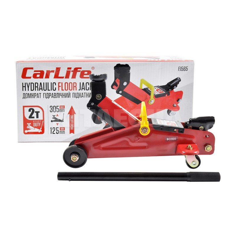 Домкрат гідравлічний підкатний 2т (125мм-305мм) CARLIFE (FJ565)