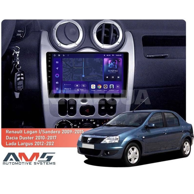 Штатна магнітола MOSS M3 4+32 ГБ 9" Renault Logan 1 2010-2016 (CAN BUS) (L2) AMS (50638) - 2