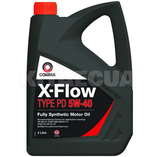 Масло моторное синтетическое 4л 5W-40 X-FLOW TYPE PD COMMA (C5C75E)