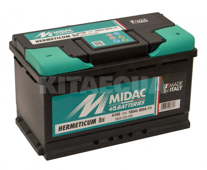 Аккумулятор автомобильный 100Ач 800А "+" справа MIDAC (S600.035.080)