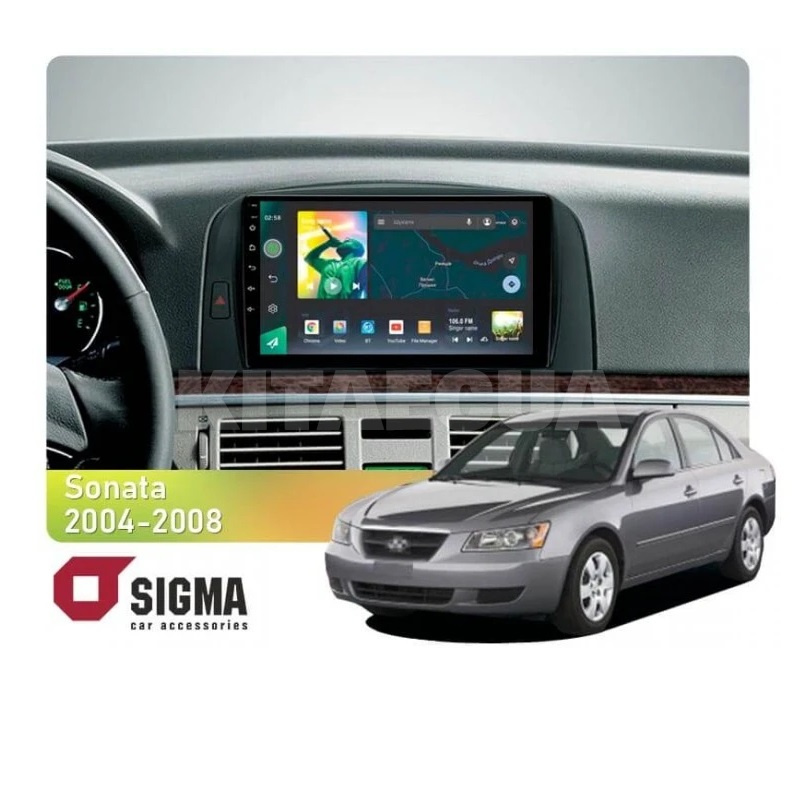 Штатная магнитола X9464 4+64 ГБ 9" Hyundai Sonata NF 2004-2008 SIGMA4car (33978)