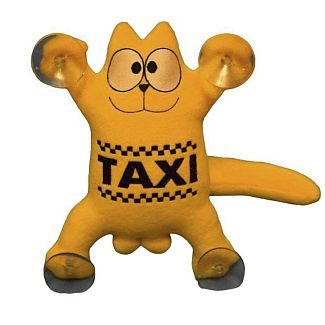 Іграшка для автомобіля жовта на присосках Кіт Саймон "Таксі" 