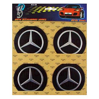 Наклейка на колпаки D90 мм "Mercedes-Benz" черные 4шт. KING COMPANY