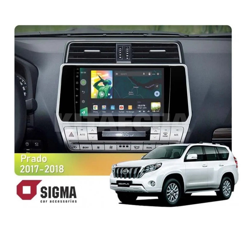 Штатна магнітола X10232 2+32 Gb 10" Toyota Land Cruiser Prado 150 2017-2018 SIGMA4car (34222)