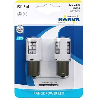 LED лампа для авто Range Power Ba15s 2.8W red (комплект) NARVA