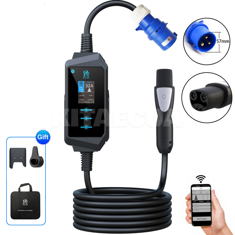 Зарядка Tesla 3 7.4 кВт 32А 1-фаза Type Tesla (американское авто) Midway Pro Wi-Fi EVSOW (EW-7TT-MP)