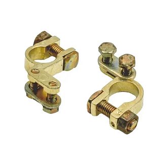 Клеммы аккумуляторные (+/-) цинк-латунное покрытие (комплект) EL 100 548 ELEGANT