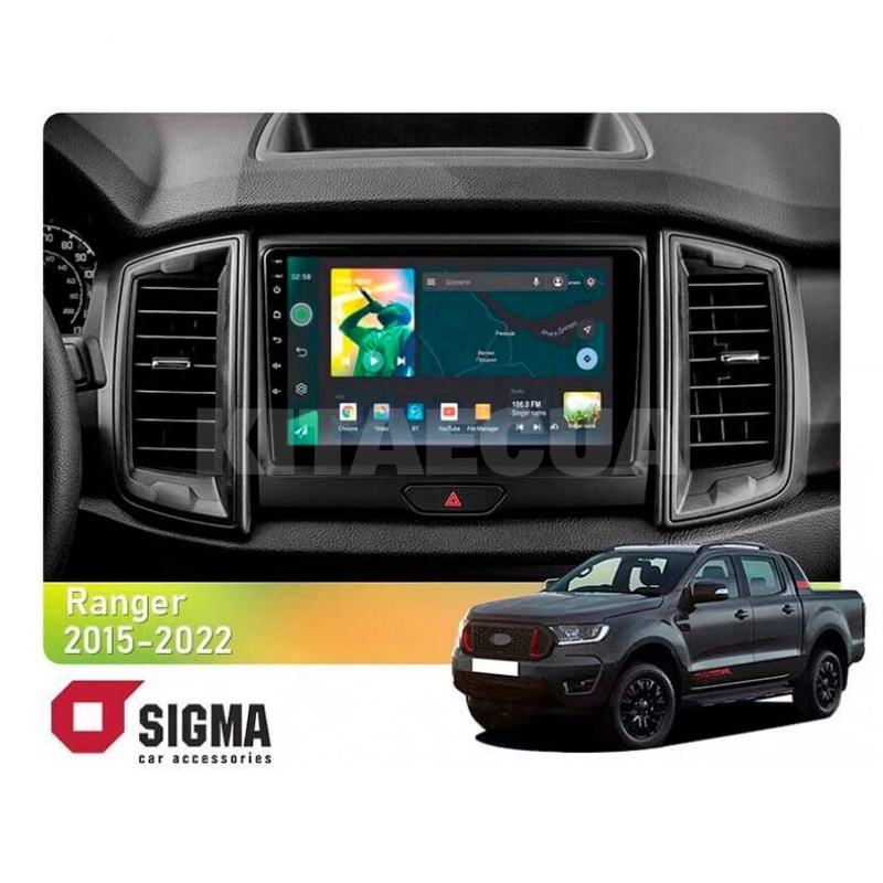 Штатна магнітола X9232 2+32 Gb 9" FORD Ranger P703 2015-2022 (A) SIGMA4car (37731)