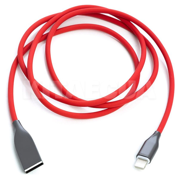 Кабель USB Lightning 2.4А 1м червоний PowerPlant (CA911400) - 2