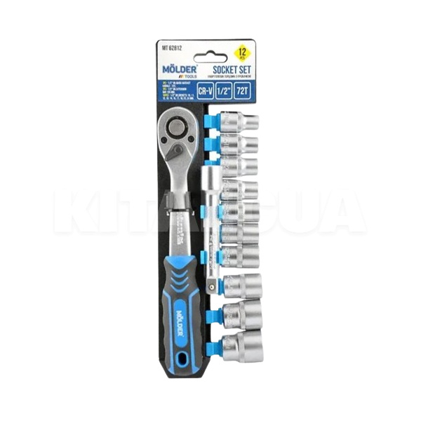 Набір торцевих головок з тріскачкою 1/2" 12 предметів MOLDER (MT62812)