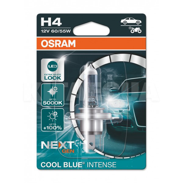 Галогенна лампа H4 60W 12V Cool Blue Intense +100% Osram (64193CBN-01B) - 2