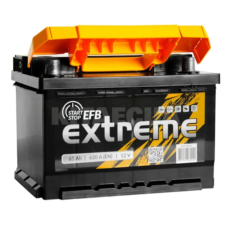 Акумулятор автомобільний 63Ач 620А "+" зліва EXTREME (EXT 6CT-63(1) EFB) - 2