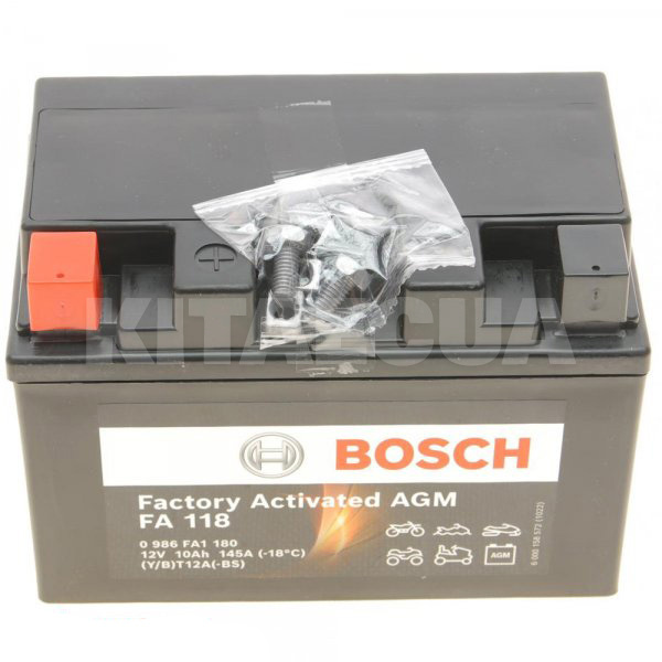 Мото аккумулятор FA 118 10Ач 145А "+" слева Bosch (0 986 FA1 180)