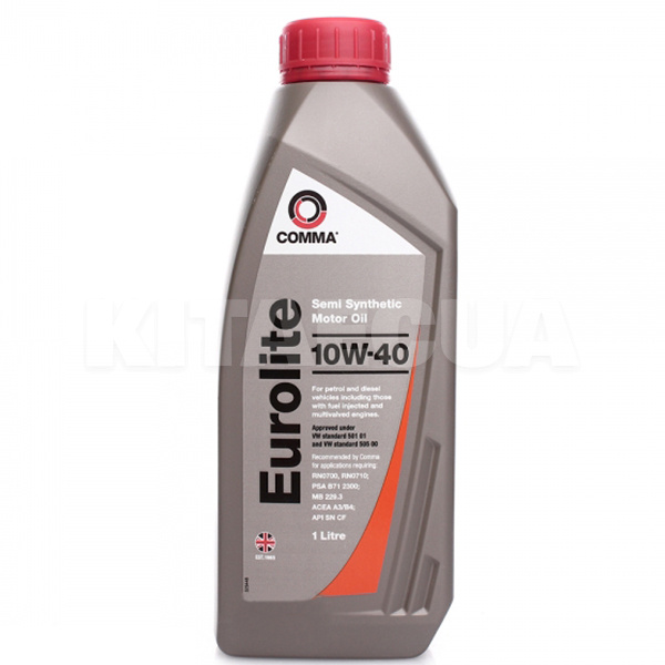 Масло моторне напівсинтетичне 1л 10W-40 EUROLITE COMMA (9F03D8)