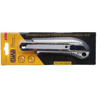 Ніж сегментний 18мм металевий з автозамком та гумовою вставкою СИЛА