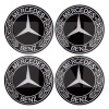 Наклейка на колпаки D90 мм "MERCEDES" черные 4шт. VITOL (DMERS-90)