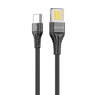 Кабель USB Type-C 2.4A 1м Double Way Silicone черный PROOVE