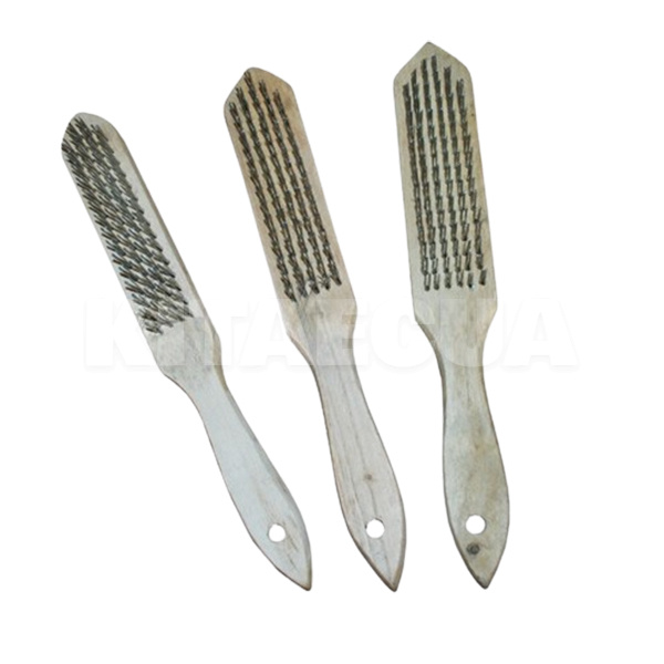 Щетка по металлу 4-рядная стальная с деревянной ручкой Hand Tools (HNT-028-18)