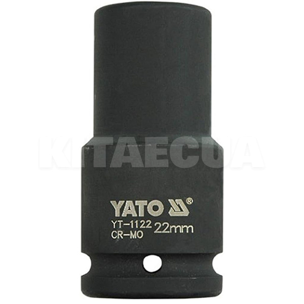 Головка торцева ударна 6-гранна подовжена 22 мм 3/4" 90 мм YATO (YT-1122)