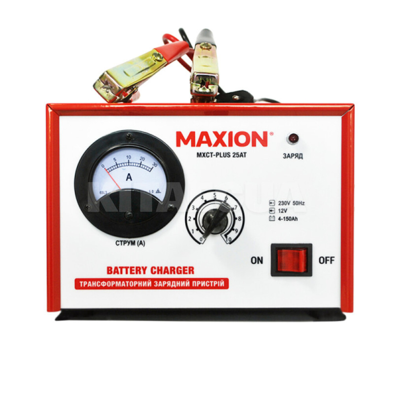 зарядний пристрій для акумулятора 12В 150Ач 15A трансформаторне MAXION (MXCT-PLUS 25AT)