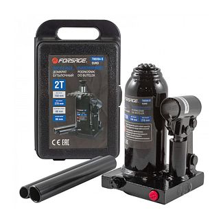 Домкрат гідравлічний пляшковий до 2т (180мм-333мм) з клапаном пластиковий кейс Forsage