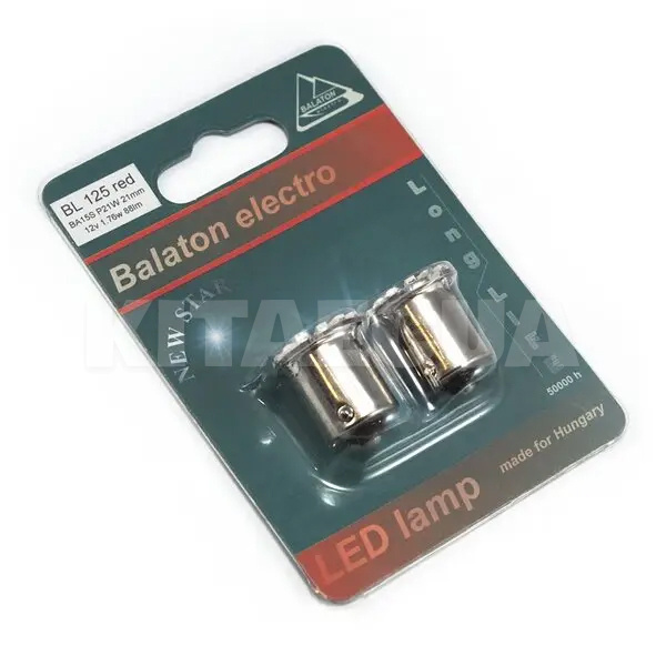 LED лампа для авто BL-125 BA15s 1.76W (комплект) BALATON (131246) - 2