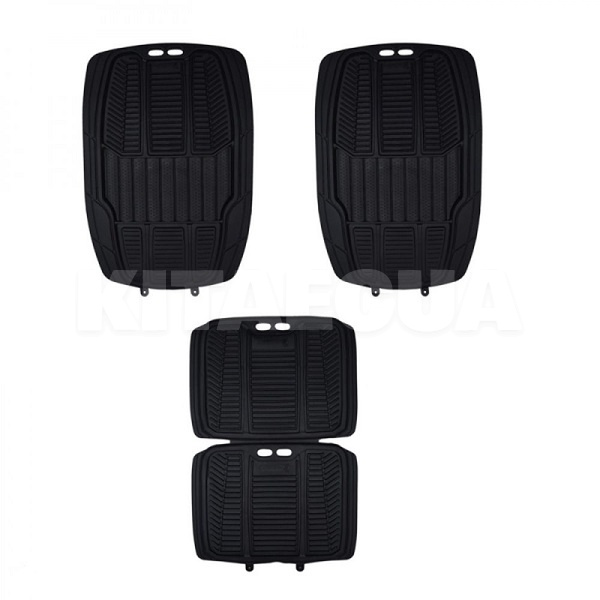 Резиновые коврики в салон с гибкими линиями 4шт Michelin (W965BLK)