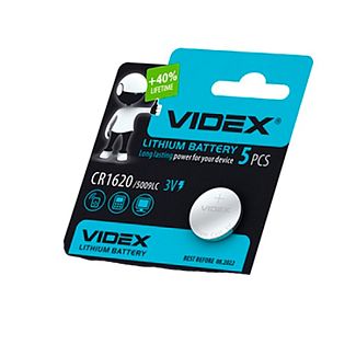 Батарейка литиевая 3.0 в CR1620 BLISTER CARD 1шт. VIDEX