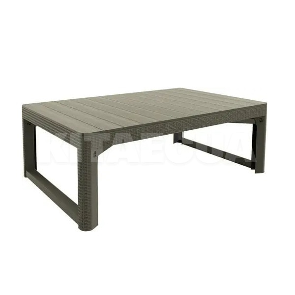 Стол для сада пластиковый Keter Lyon rattan table бежевий до 75 кг Allibert (8711245143453) - 2